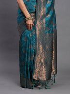 Shree Shyam Fashion Silk Teal Blue Saree - Distacart