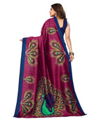 Vamika purple Printed Art Silk Saree
