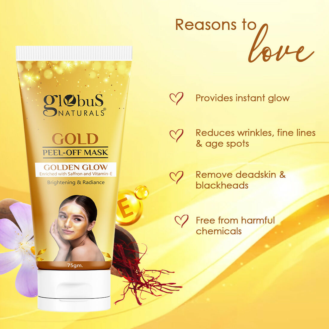 Globus Naturals Gold Peel Off Mask - Distacart