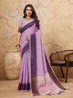 Shree Shyam Fashion Purple Linen Saree - Distacart