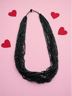 Inhanns Rangsaaz 20-Layer Luxe Long Beaded Only Necklace - Black Only Neckalce 20 Layer Long