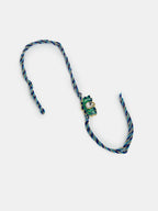 NVR Women & Men Set of 2 Turquoise Blue Lotus Shape Kundan-Studded & Beaded Rakhi Set With Roli Chawal & Chocolate - Distacart