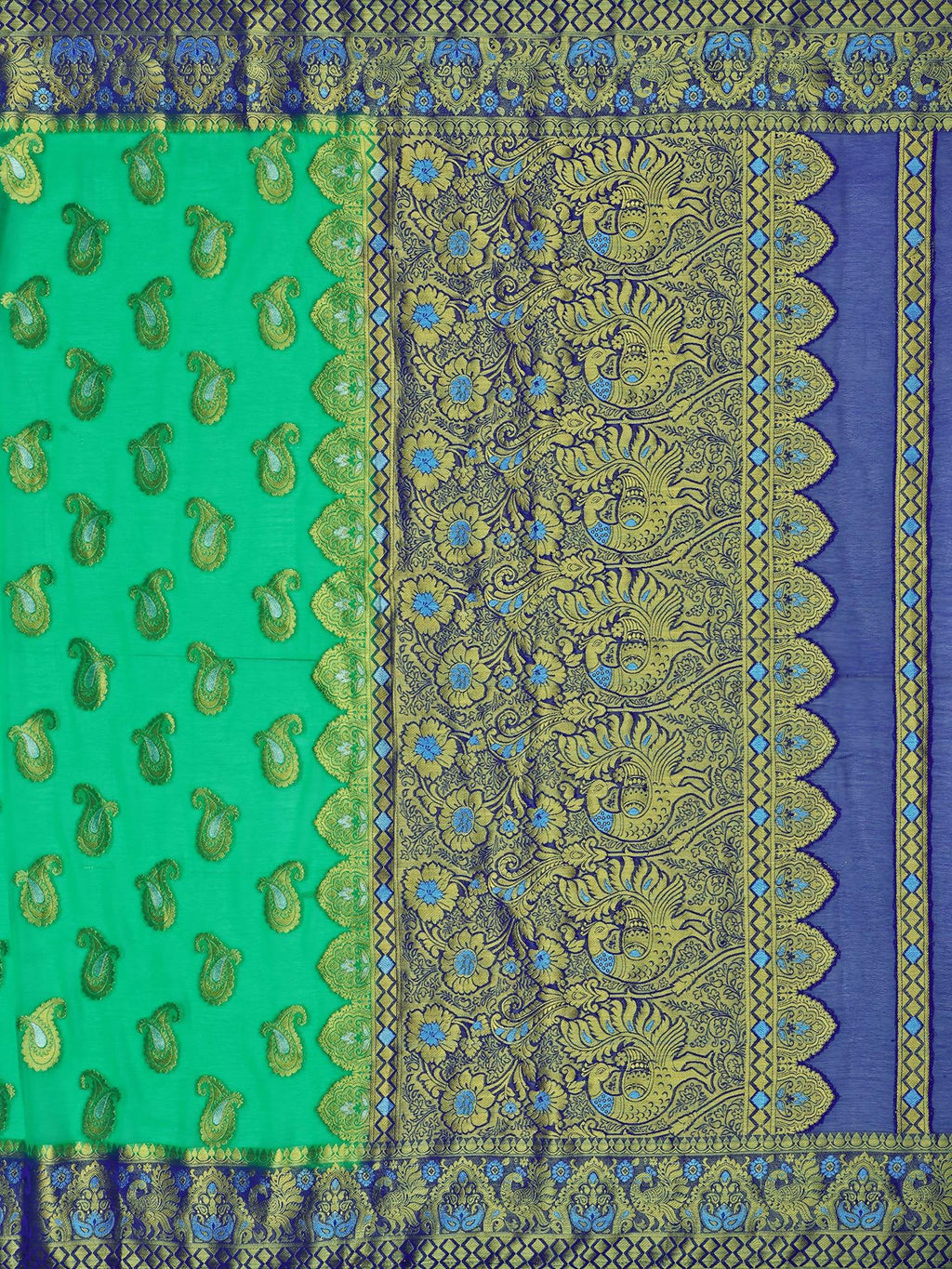 Mimosa Women's Green Banarasi Chiffon Saree - Distacart