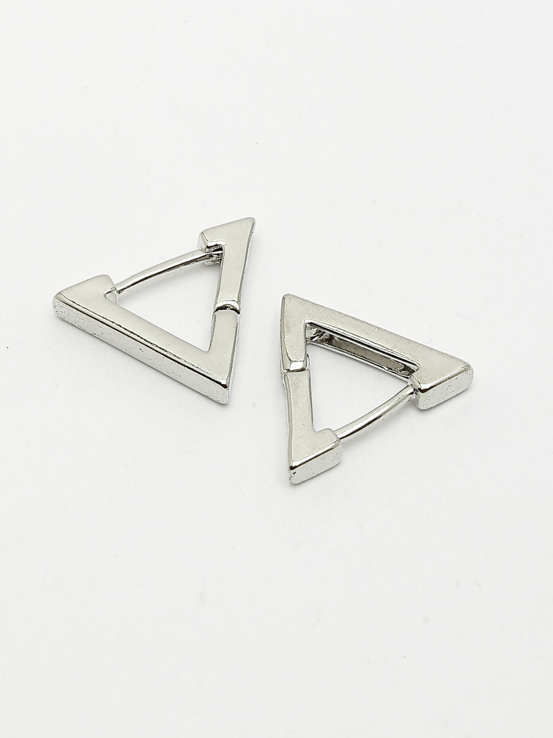 NVR Men's Silver-Plated Geometric Shape Stainless Steel Studs Earring - Distacart