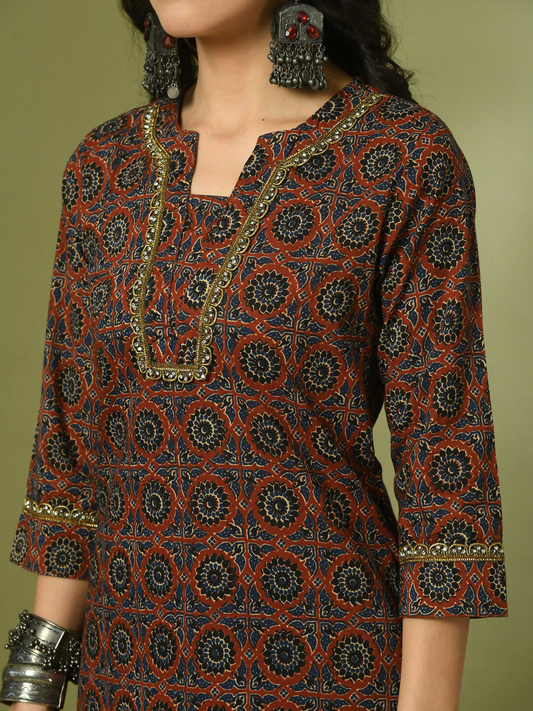 Myshka Women's Multi Printed Cotton Straight Party Kurta Set With Dupatta