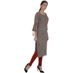 Kanoor Garments Women's Brown Rayon Straight Kurti