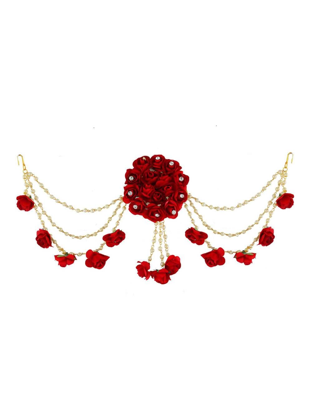 Red Flower Hair Brooch