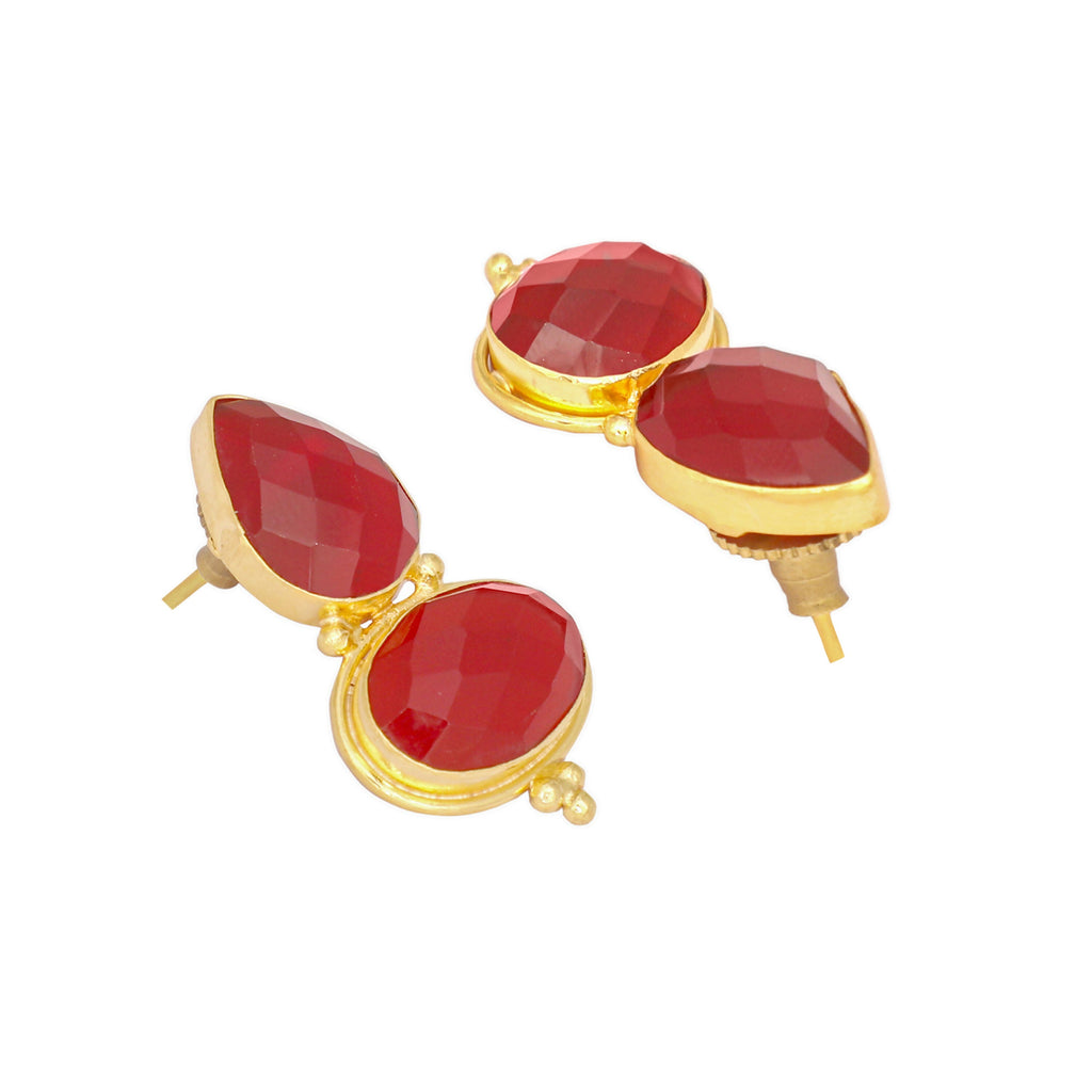 Nuyug 22K Gold Plated Red Embrace Earrings - Distacart