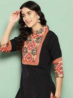 Ahalyaa Women's Traditional wear Kurta Set - Black
