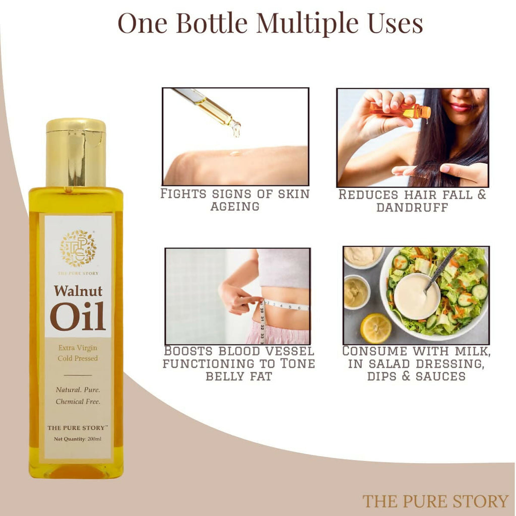 The Pure Story Natural Cold Pressed Oil for Hair & Skin with Walnut - Distacart
