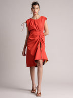 Zaccai Women's Rust Poplin Solid Dress - Distacart