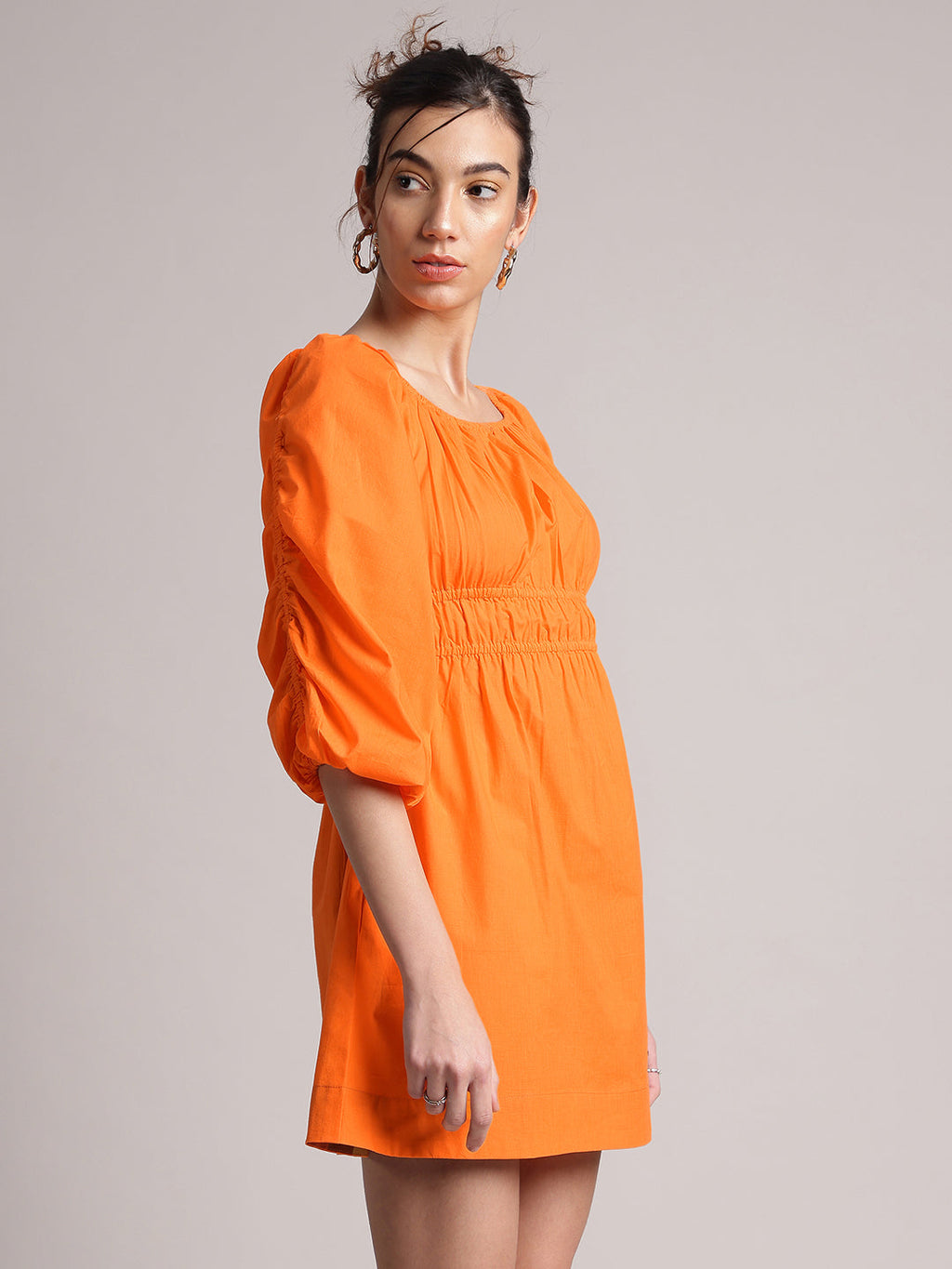 Zaccai Women's Orange Poplin Solid Dress - Distacart