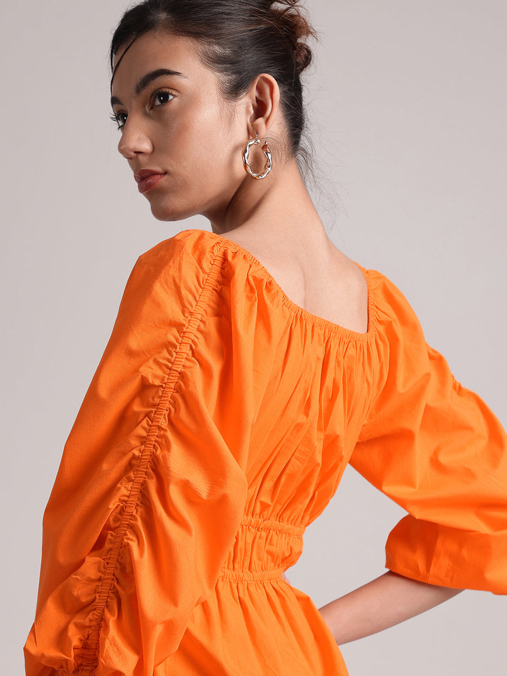 Zaccai Women's Orange Poplin Solid Dress - Distacart