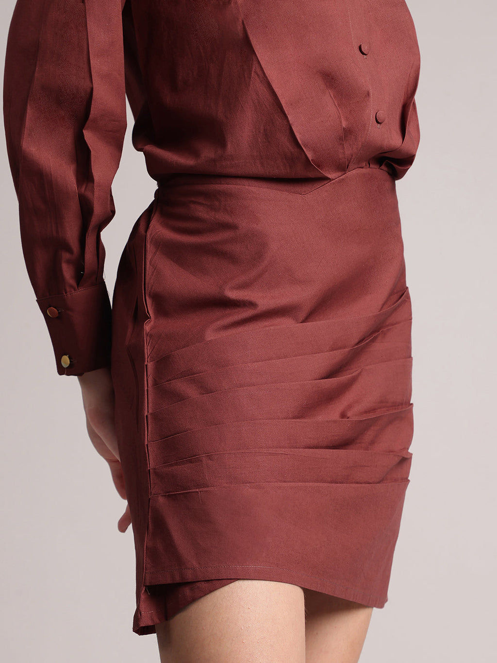 Zaccai Women's Brown Poplin Solid Dress - Distacart