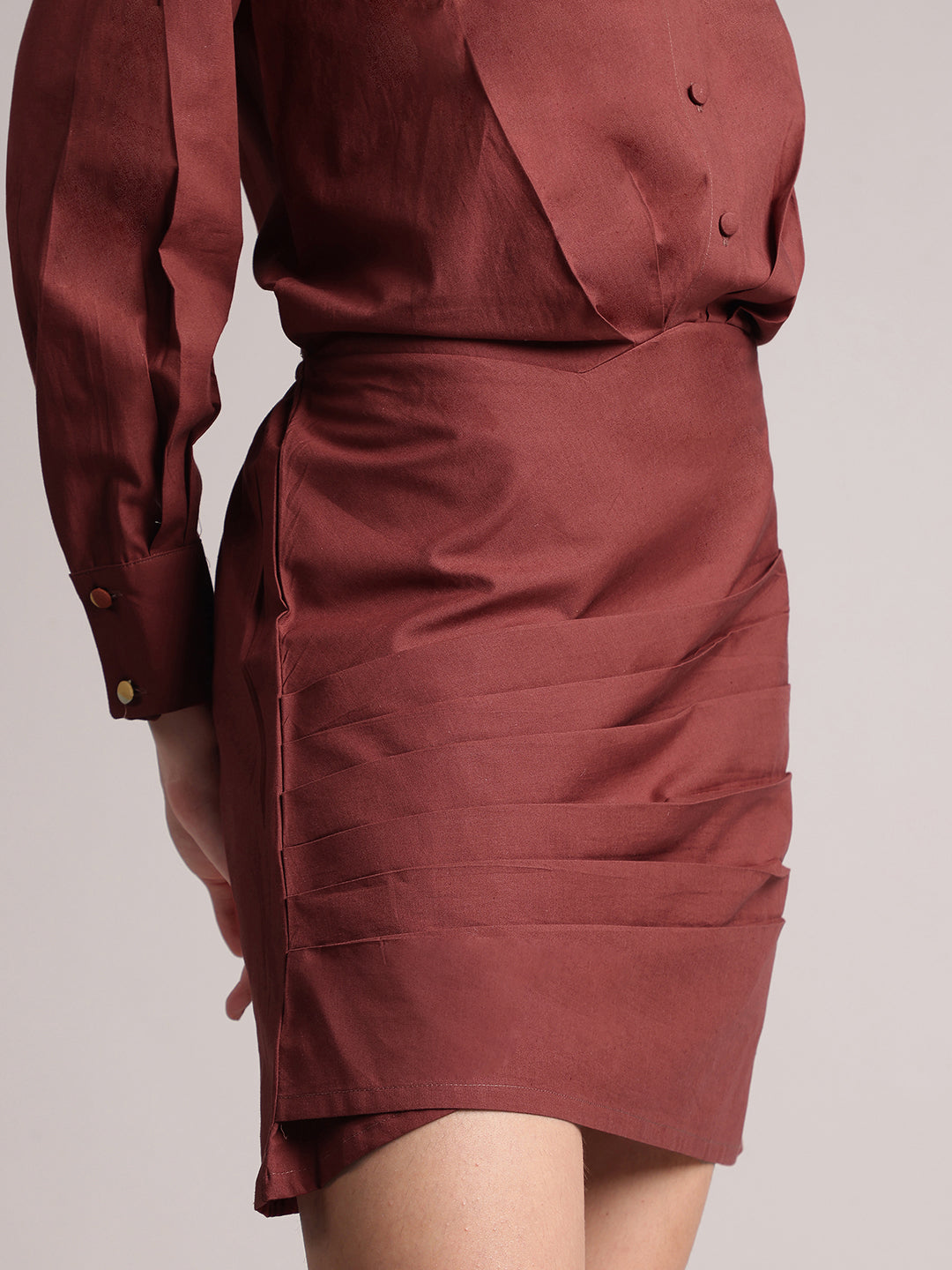 Zaccai Women's Brown Poplin Solid Dress - Distacart