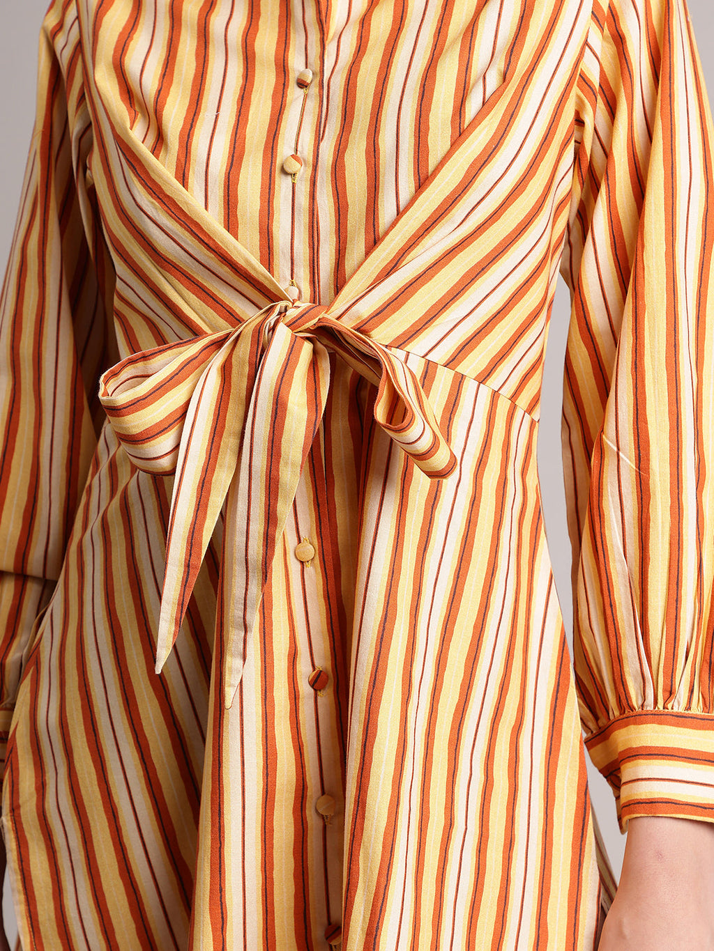 Zaccai Women's Yellow Poplin Striped Dress - Distacart