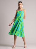 Zaccai Women's Lime Cambric Abstract Dress - Distacart