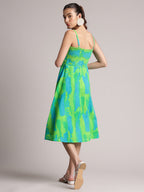 Zaccai Women's Lime Cambric Abstract Dress - Distacart