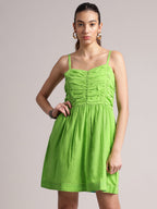 Zaccai Women's Lime Cambric Solid Dress - Distacart