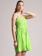 Zaccai Women's Lime Cambric Solid Dress - Distacart