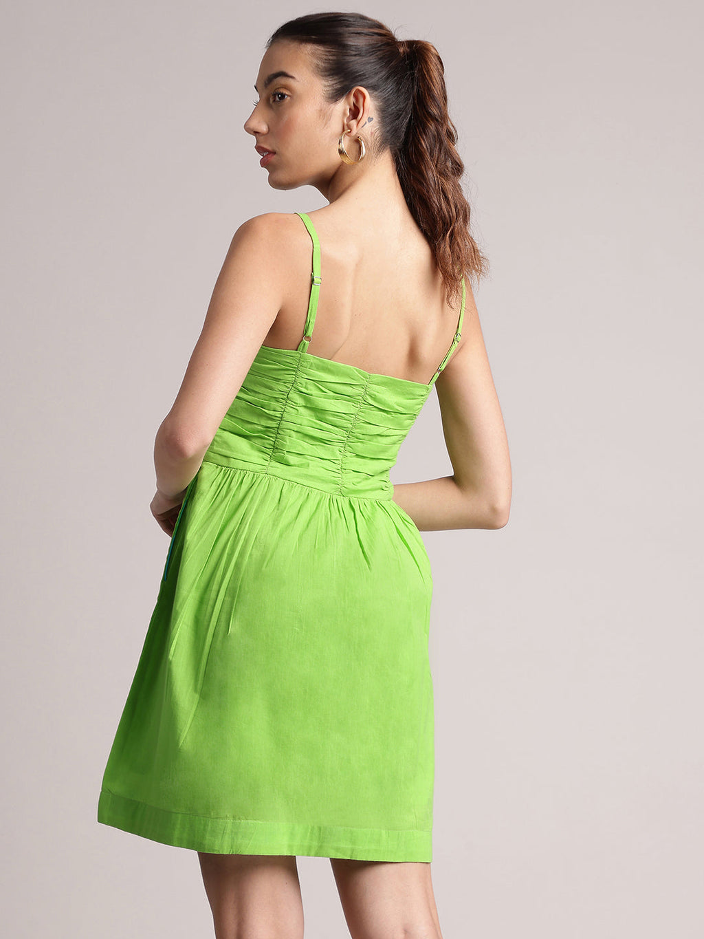 Zaccai Women's Lime Cambric Solid Dress - Distacart