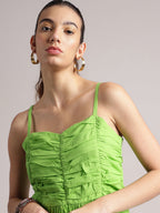 Zaccai Women's Lime Cambric Solid Dress - Distacart