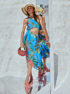 Zaccai Women's Blue Muslin Tropical Dress - Distacart