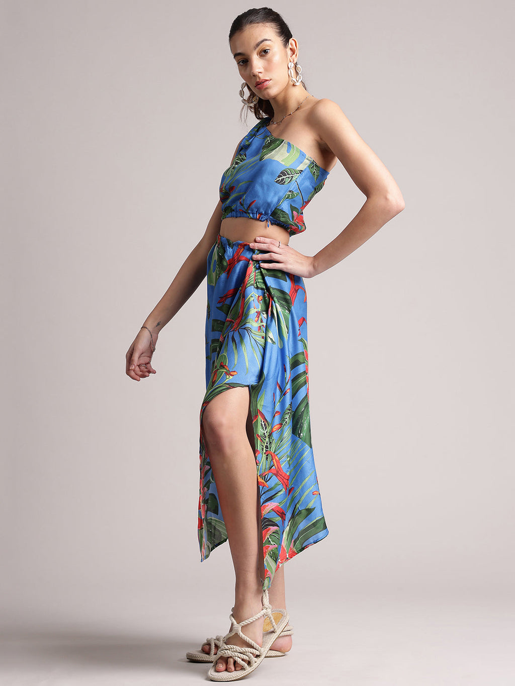 Zaccai Women's Blue Muslin Tropical Dress - Distacart