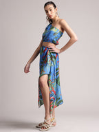 Zaccai Women's Blue Muslin Tropical Dress - Distacart