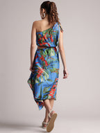 Zaccai Women's Blue Muslin Tropical Dress - Distacart