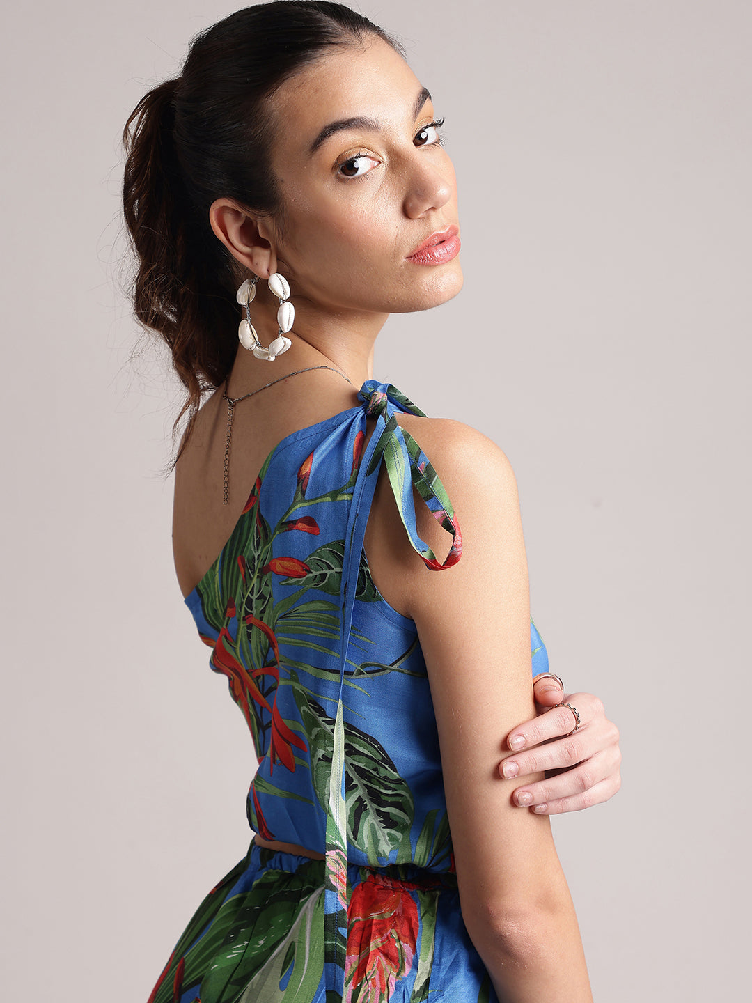 Zaccai Women's Blue Muslin Tropical Dress - Distacart