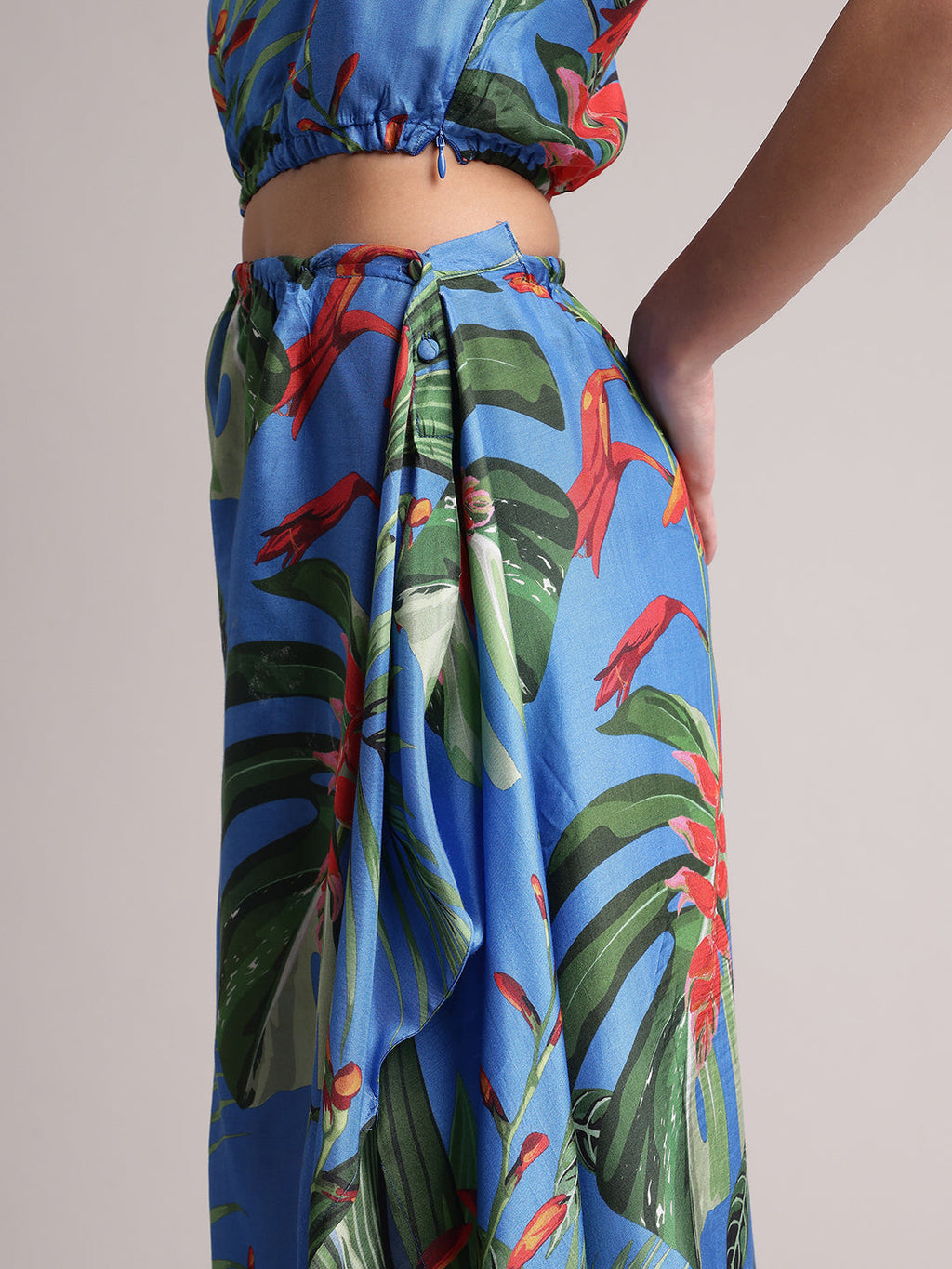 Zaccai Women's Blue Muslin Tropical Dress - Distacart