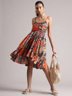 Zaccai Women's Red Muslin Tropical Dress - Distacart