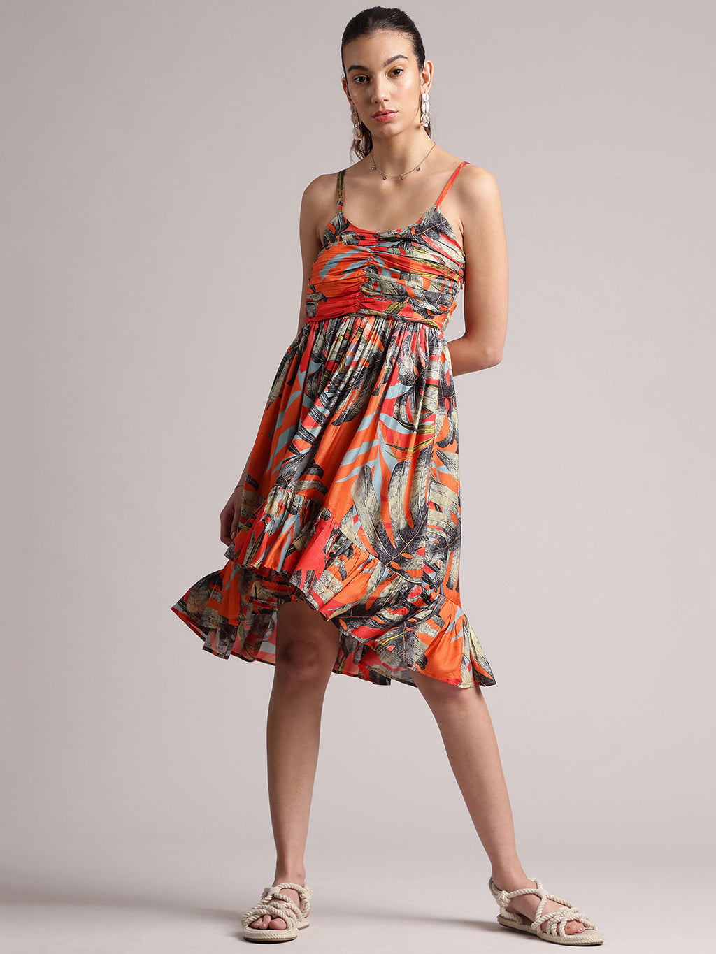 Zaccai Women's Red Muslin Tropical Dress - Distacart