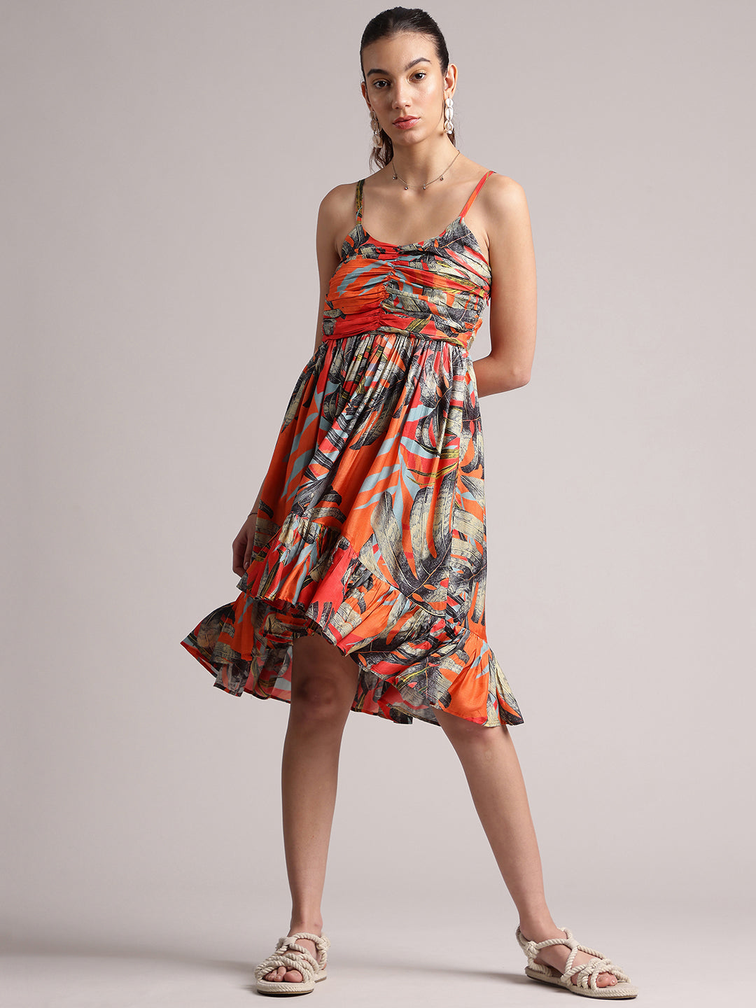 Zaccai Women's Red Muslin Tropical Dress - Distacart