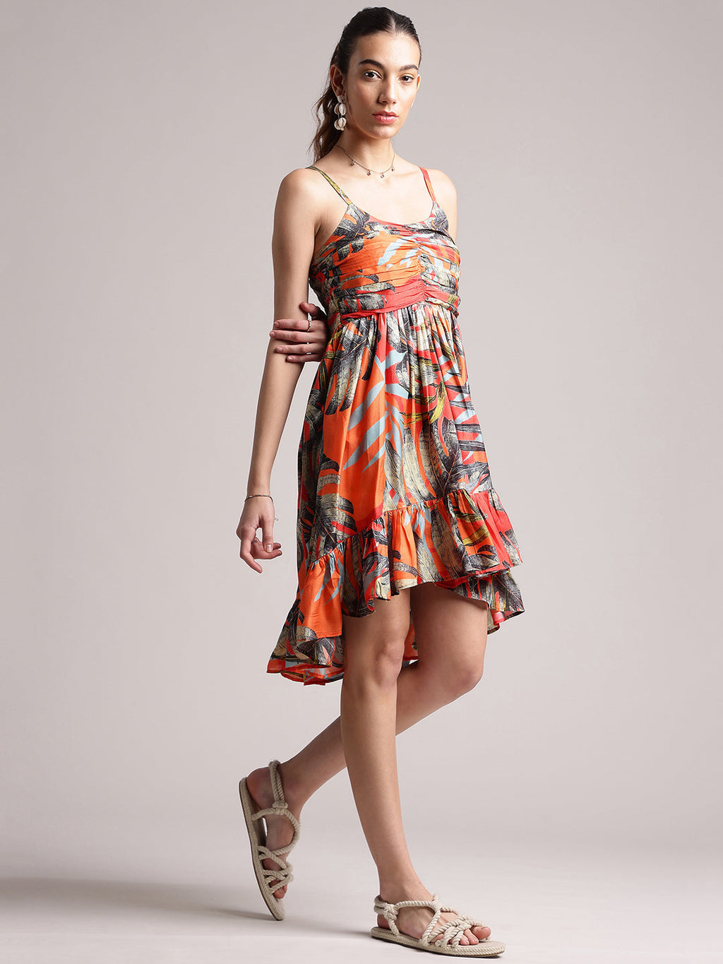 Zaccai Women's Red Muslin Tropical Dress - Distacart