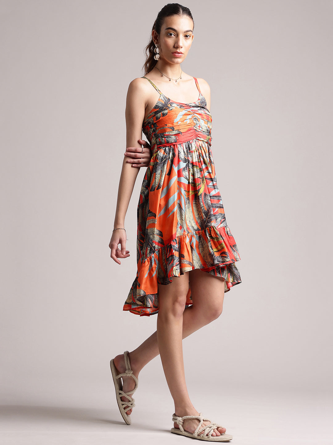 Zaccai Women's Red Muslin Tropical Dress - Distacart
