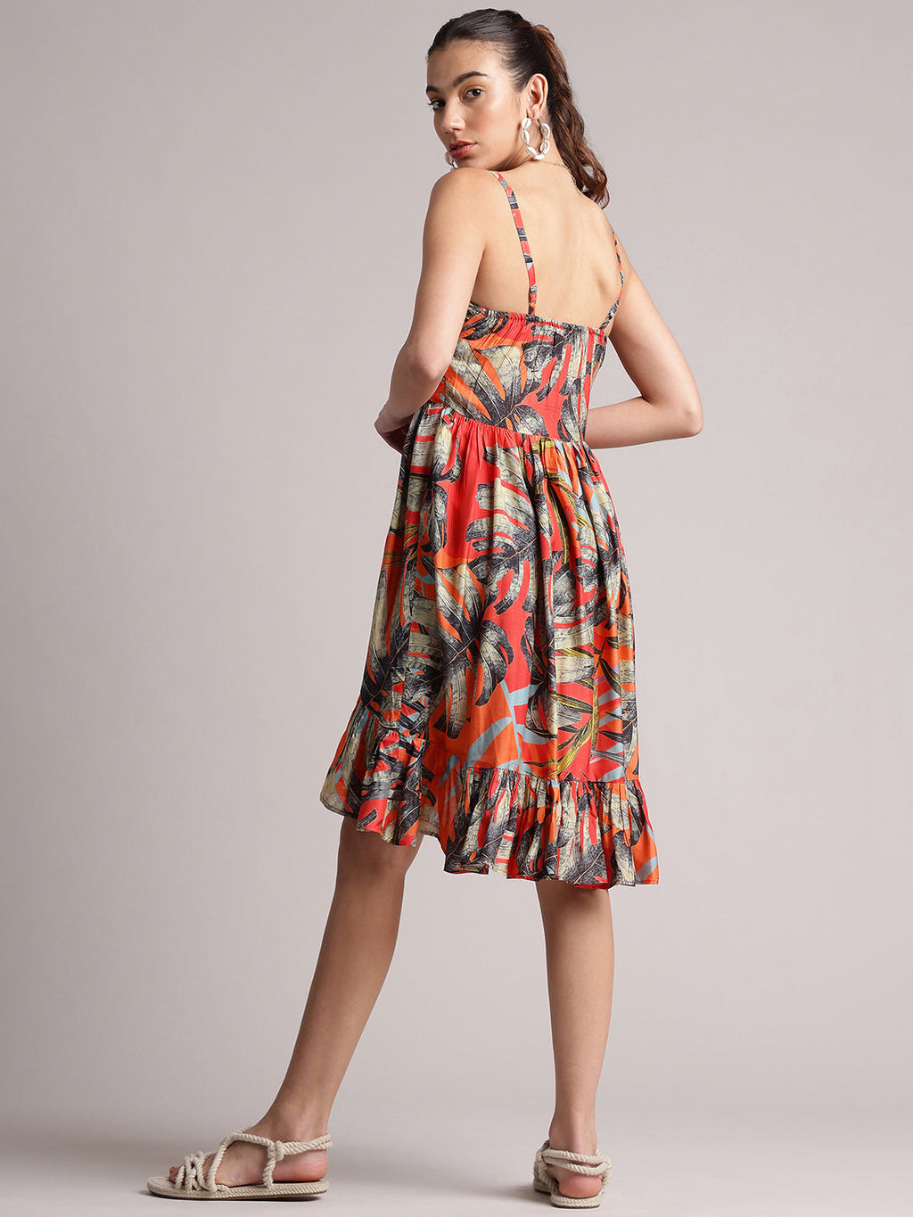 Zaccai Women's Red Muslin Tropical Dress - Distacart
