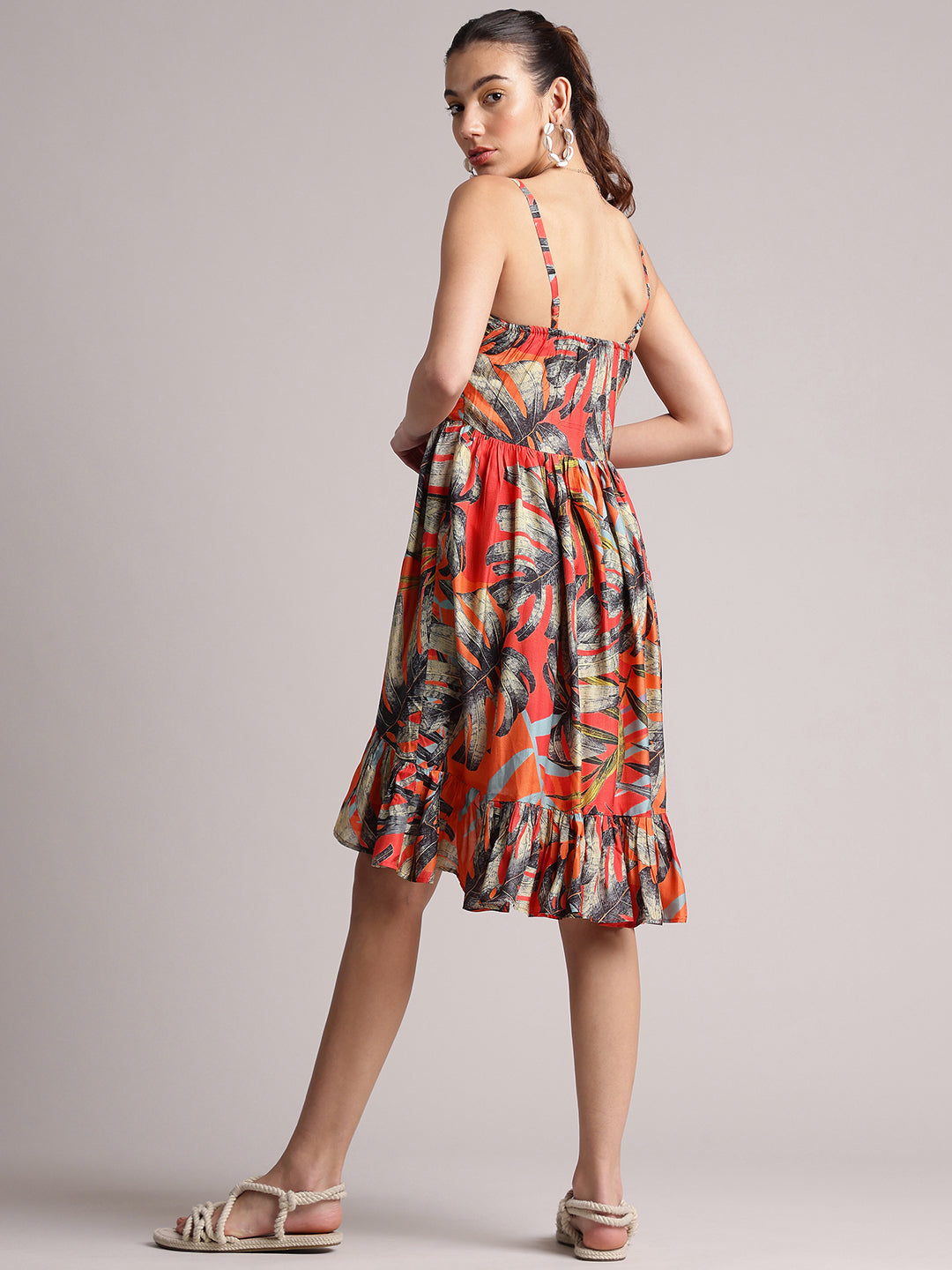 Zaccai Women's Red Muslin Tropical Dress - Distacart