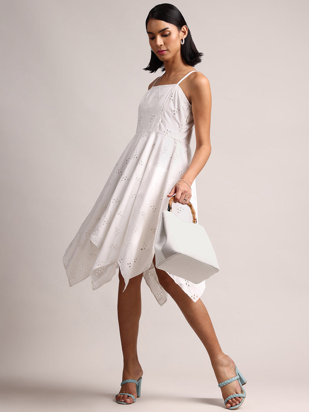 Zaccai Women's White Cambric Schiffli Dress - Distacart