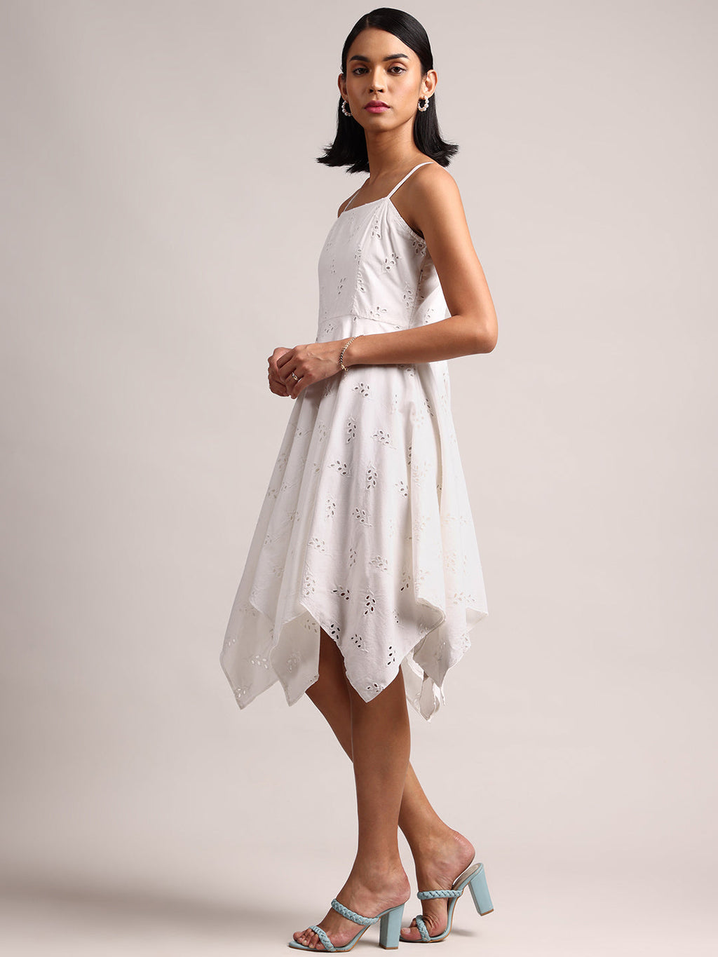 Zaccai Women's White Cambric Schiffli Dress - Distacart