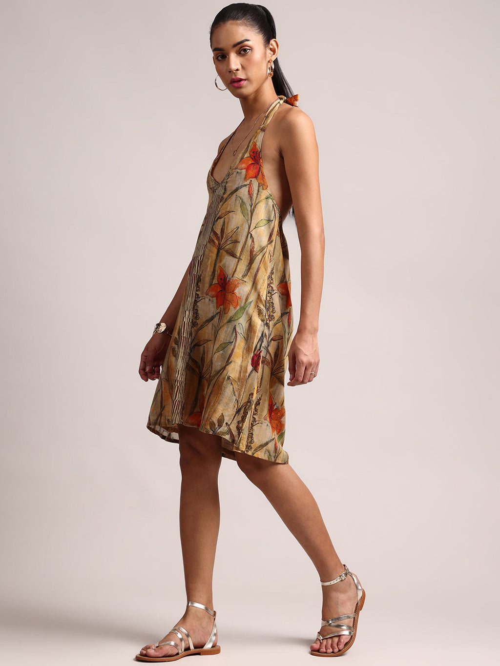 Zaccai Women's Multi Cotton Linen Floral Dress - Distacart