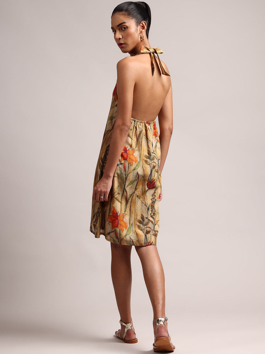 Zaccai Women's Multi Cotton Linen Floral Dress - Distacart