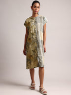 Zaccai Women's Green Linen Floral Dress - Distacart