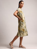 Zaccai Women's Green Linen Floral Dress - Distacart