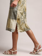 Zaccai Women's Green Linen Floral Dress - Distacart