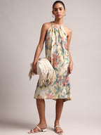 Zaccai Women's Yellow Linen Floral Dress - Distacart