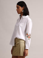 Zaccai Women's White Cambric Solid Top