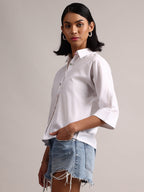 Zaccai Women's White Cambric Solid Top