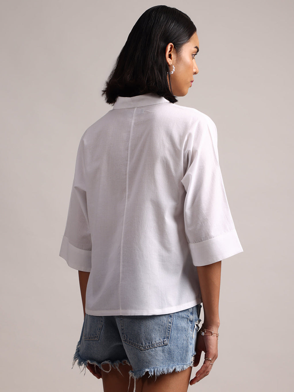Zaccai Women's White Cambric Solid Top